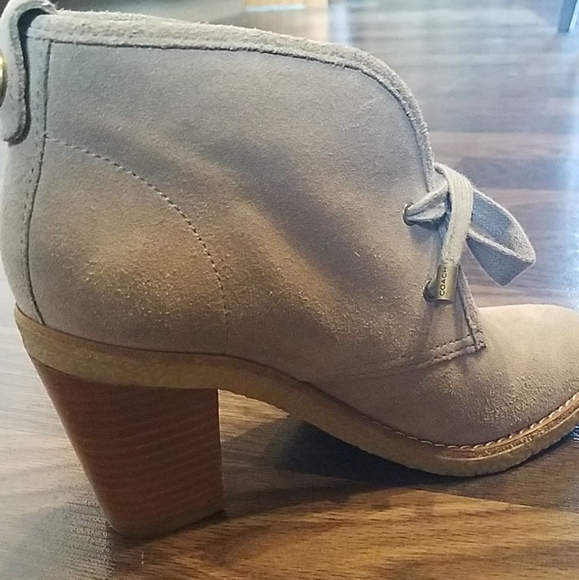 Womens Suede Coach Nikol lace up booties - Picture 4 of 4